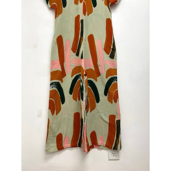 Bel Kazan Anthropologie Odine Arches Jumpsuit Abstract Colorful Crème Brulee XS - Picture 13 of 16